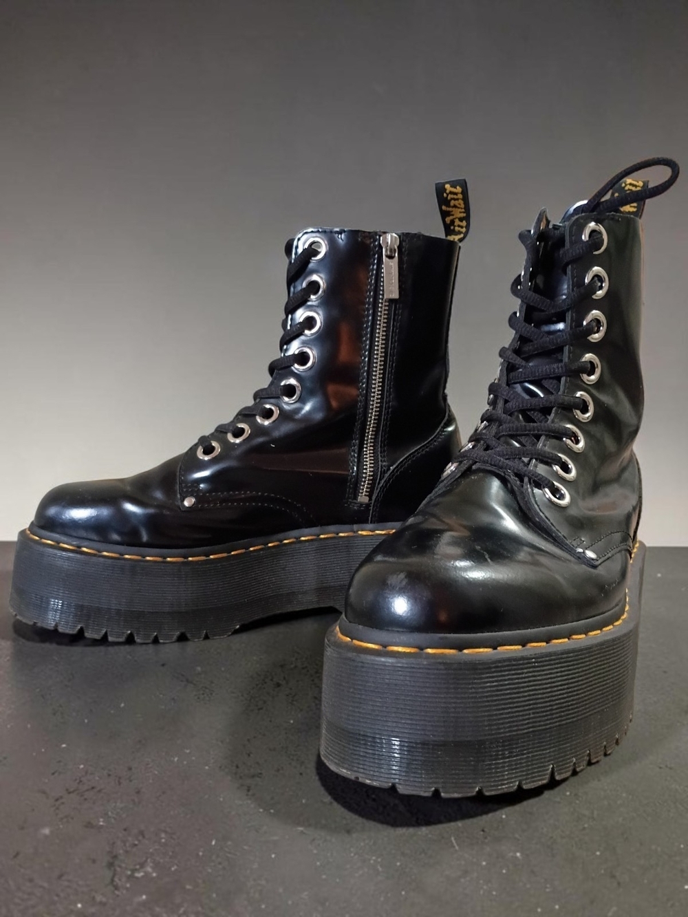 Dr. Martens JADON MAX Black Leather Platform Boots
